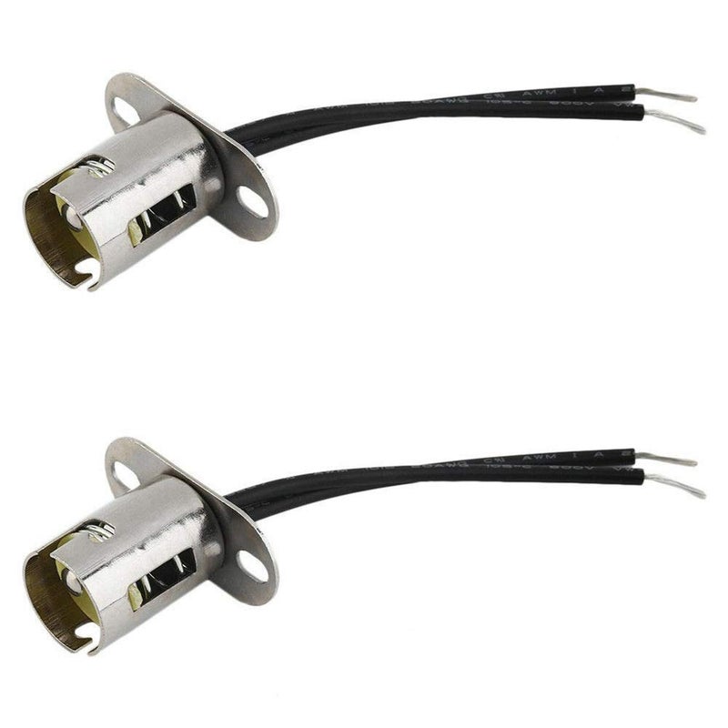 Bstenky 2PCS BAY15D 1157 LED Light Bulb Socket Holder with Wire Connector for Car Auto Truck - Image 1
